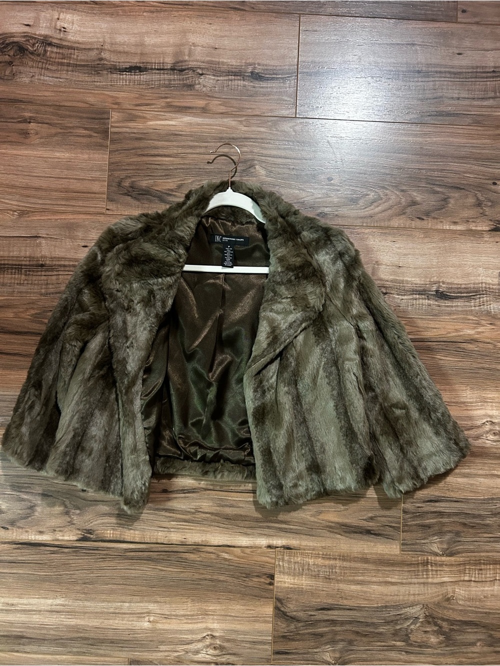 INC International ConceptsFaux Fur Cropped Jacket